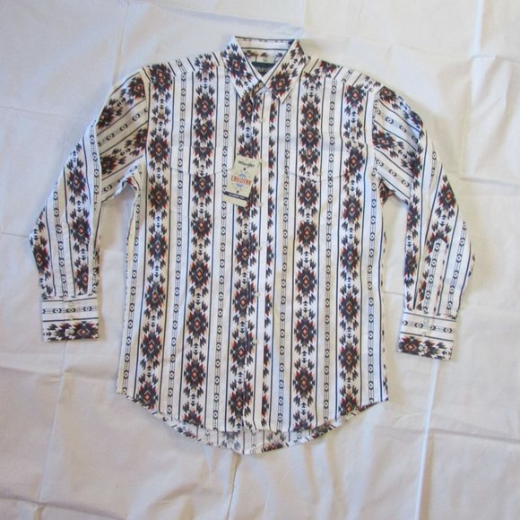 Men's Wrangler Checotah® Long Sleeve Western Snap Horizontal Print Shirt-Dip Dye main image 0